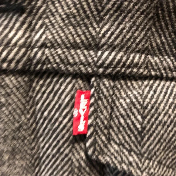 VTG Levi Strauss & Co Ted Tab Big E Mens Small Truckers Jacket Gray Herringbone - Picture 4 of 7